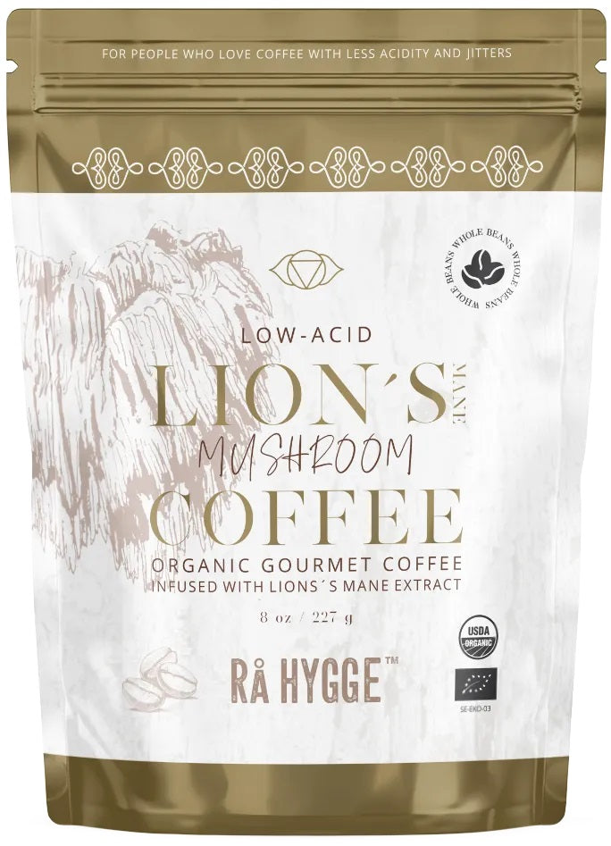 Ra Hygge BIO kafijas pupiņas ar Lion's Mane (lauvas krēpes) sēnēm Focus, 227g