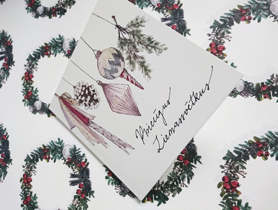 Mydesignpictures Ziemassvētkiem atverama kartīte Priecīgus Ziemassvētkus 13*13 cm