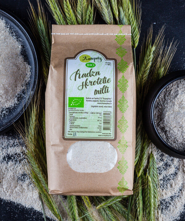 Kaņepītes BIO rudzu milti skrotētie, 1kg