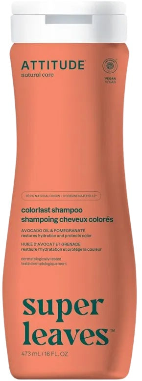 Attitude Super Leaves šampūns krāsotiem matiem ar avokado eļļu un granātāboliem, 473ml