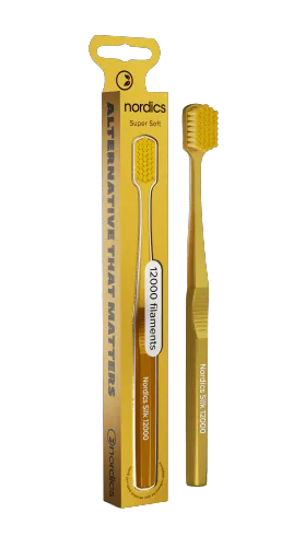 Nordics zobu birste ar ļoti mīkstiem sariem Silk Gold