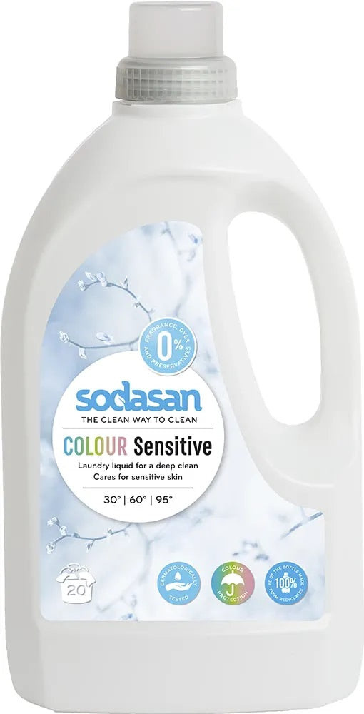 Sodasan veļas mazgāšanas līdzeklis krāsainiem audumiem bez aromāta, 1,5l