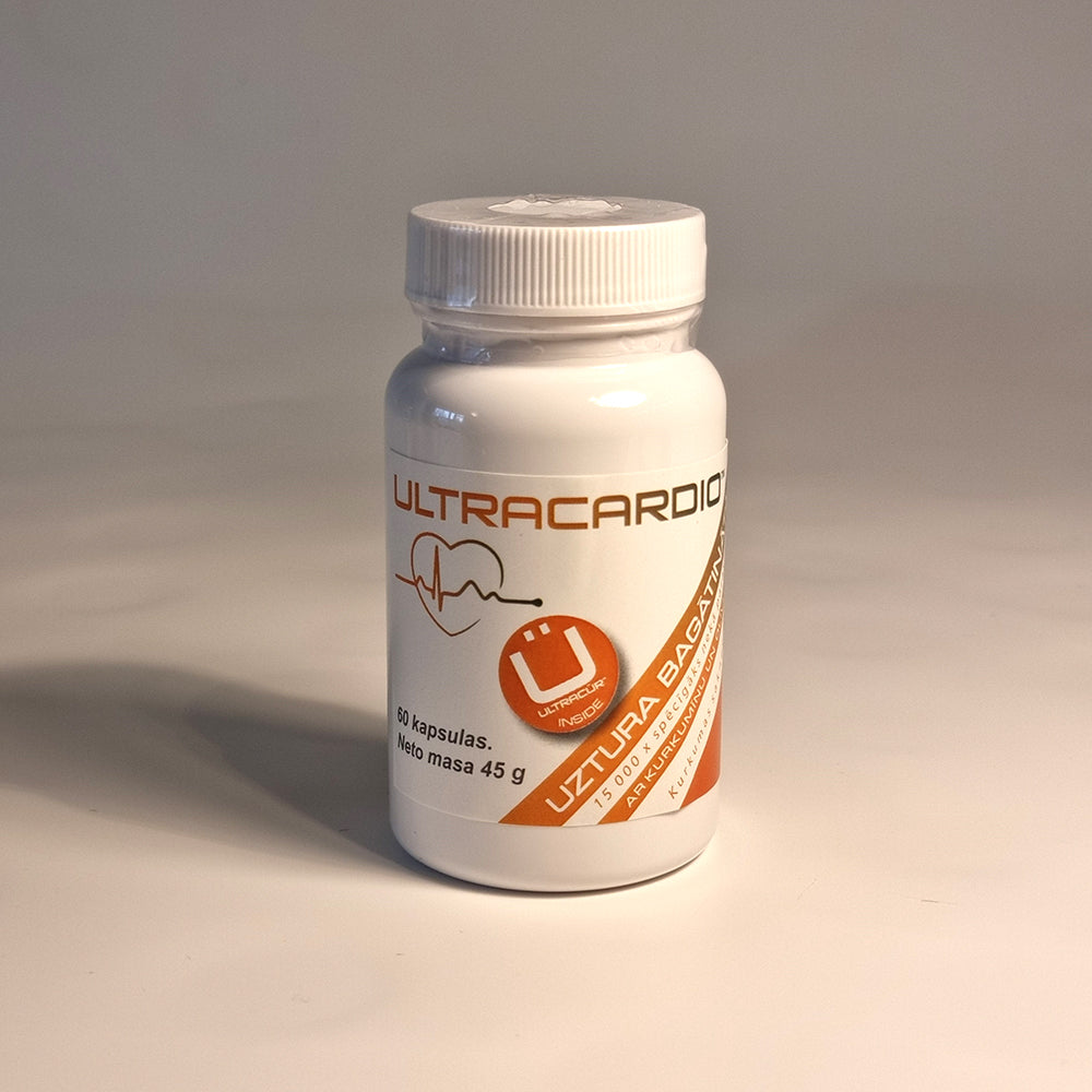Argos uztura bagātinātājs ar kurkumīnu un olīvu lapu ekstraktu UltraCardio, 60kaps.