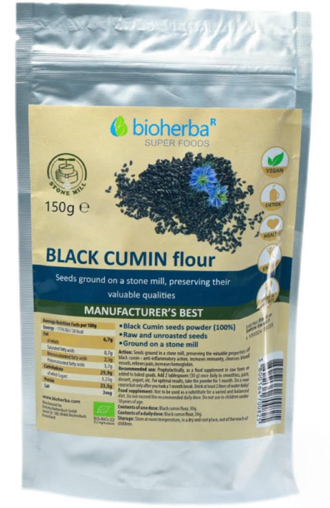 Bioherba BIO melno ķimeņu sēklu pulveris, 150g