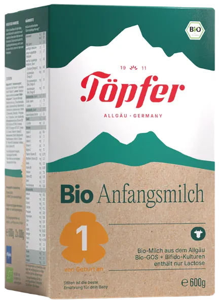 Topfer BIO 1 sākuma piena maisījums zīdaiņiem, līdz 6 mēn. vecumam, 600g