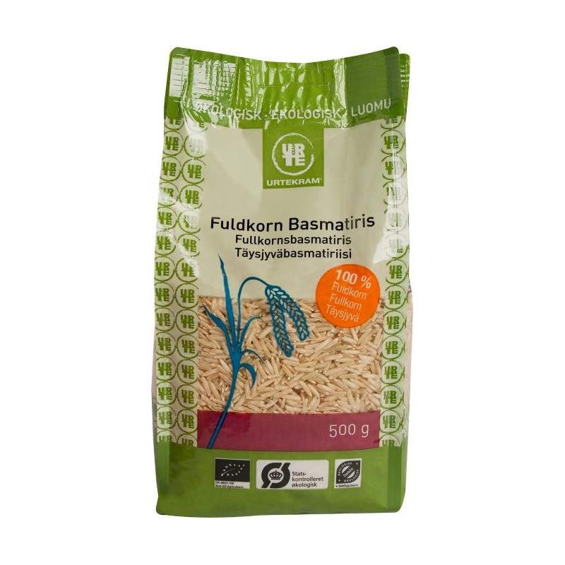 Urtekram Food BIO pilngraudu brūnie basmati rīsi, 500g
