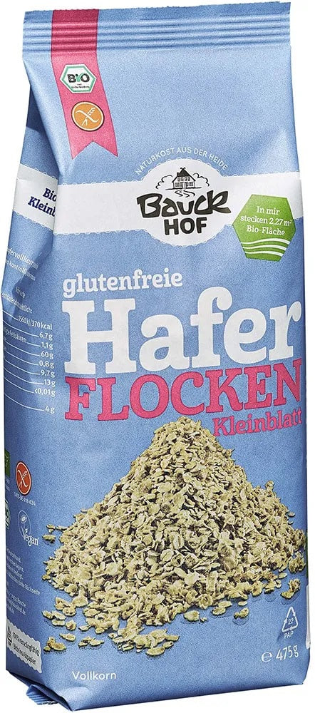 Bauckhof BIO bezglutēna auzu pārslas smalkās, 475g