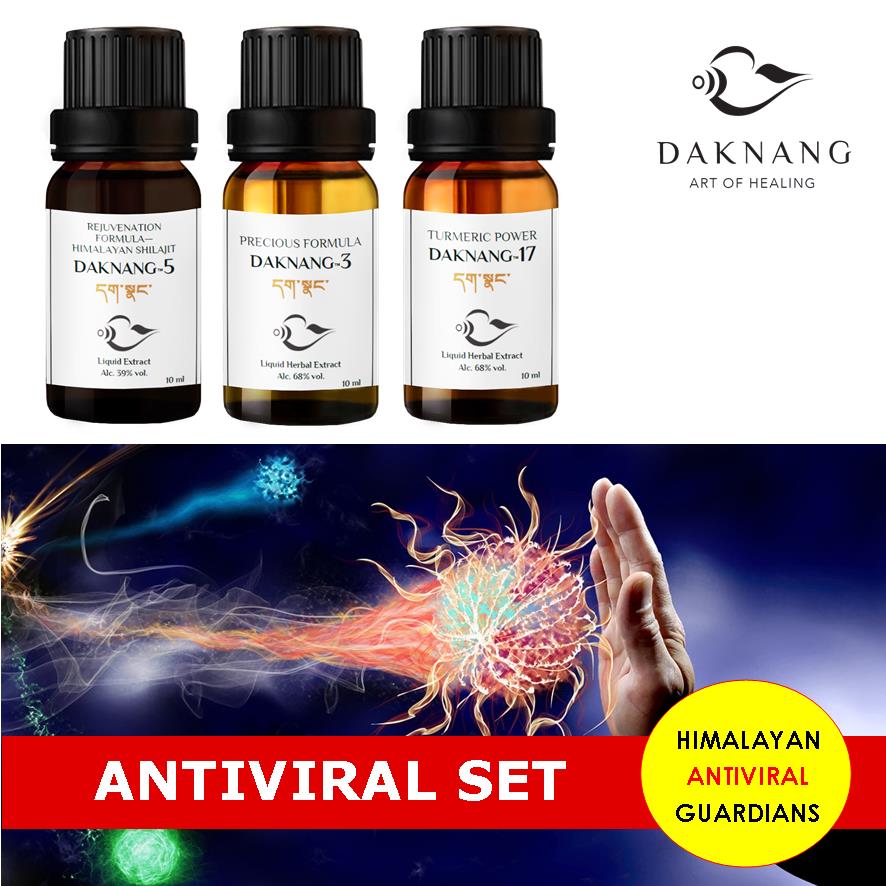 Daknang Antiviral uztura bagātinātāju komplekts imunitātes stiprināšanai un alerģiju mazināšanai, 3 x 10ml