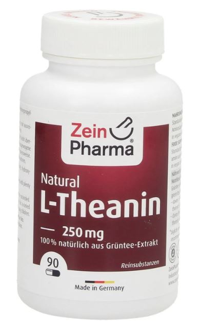 Zein Pharma uztura bagātinātājs Dabīgs L-teanīns no 100% zaļās tējas ekstrakta 322,22 mg, 90 kaps.