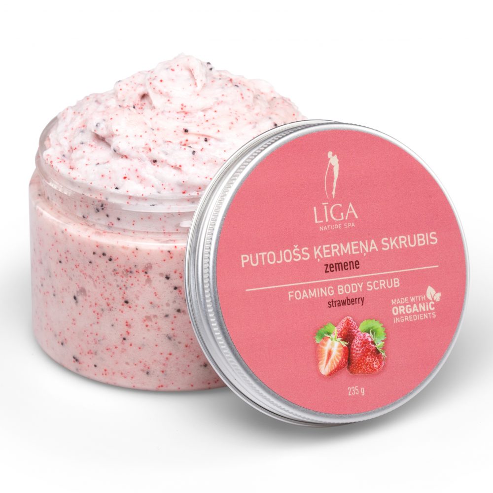 Līga Nature SPA putojošs skrubis ķermenim "Zemene", 235g