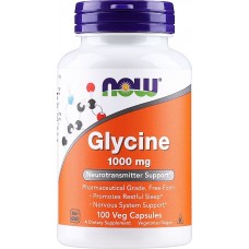NOW Foods uztura bagātinātājs Glicīns (glycine) 1000mg, 100 kaps.