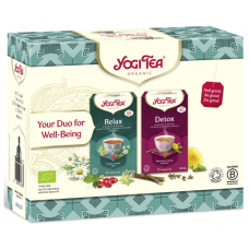 Yogi Tea BIO dāvanu komplekts Nomierinošā tēja + Organisma attīrīšanas tēja, 34pac./61,2g