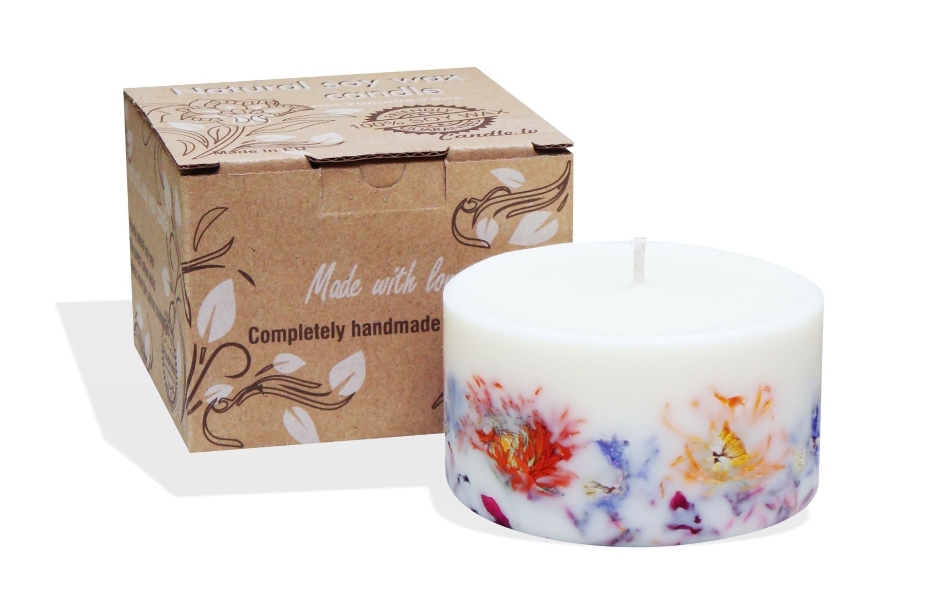 Gartda sojas vaska svece ar vaniļas ēterisko eļļu - krāsu līnija balta, 200ml