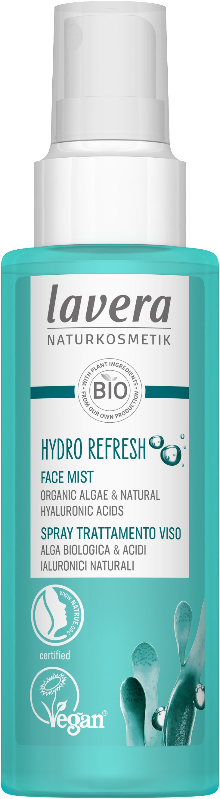 Lavera Hydro Refresh atsvaidzinošs sprejs sejas ādai ar bio aļģēm un dabīgu hialuronskābi, 100ml