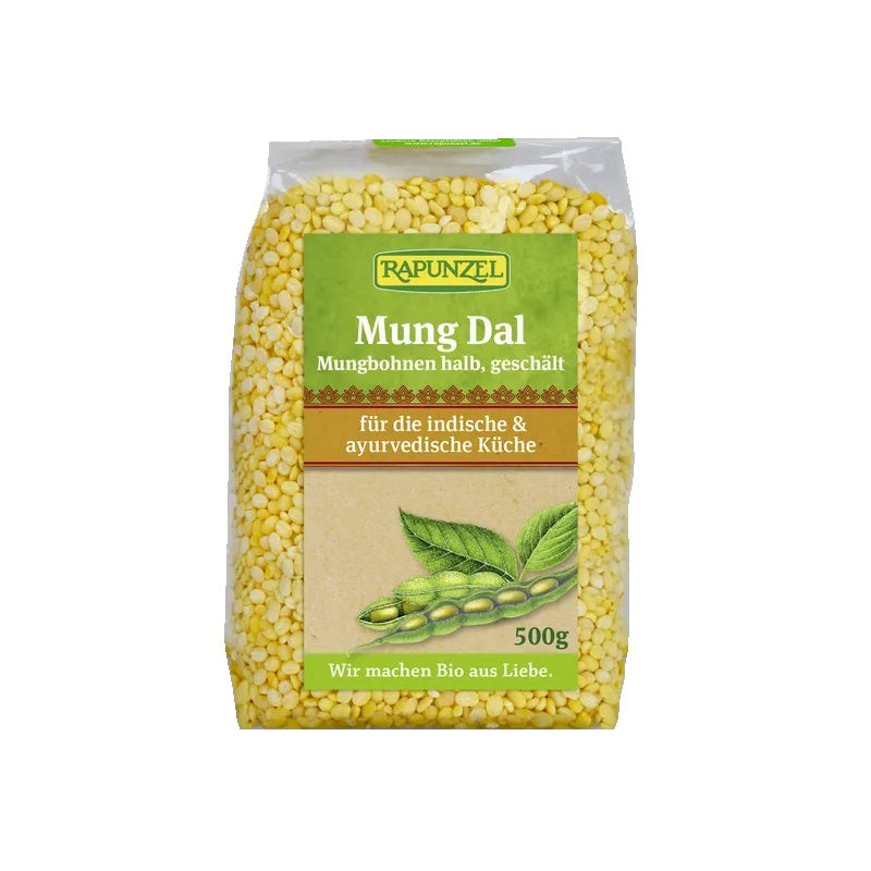 Rapunzel BIO Mung Dal šķeltas un lobītas mung pupiņas, 500g
