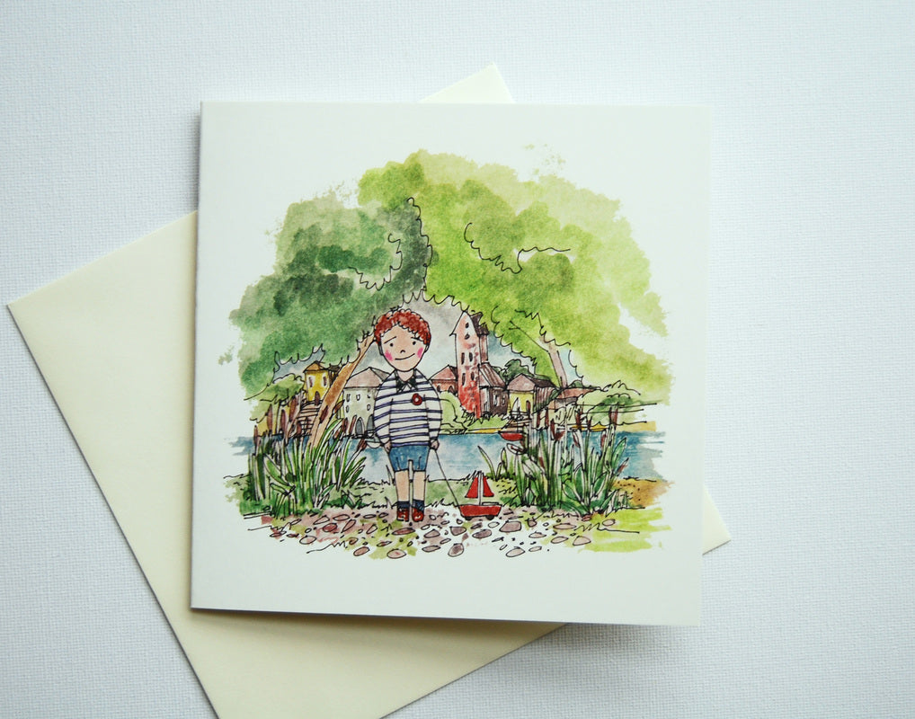 Mydesignpictures atverama kartīte 13*13 cm Card With a Boy