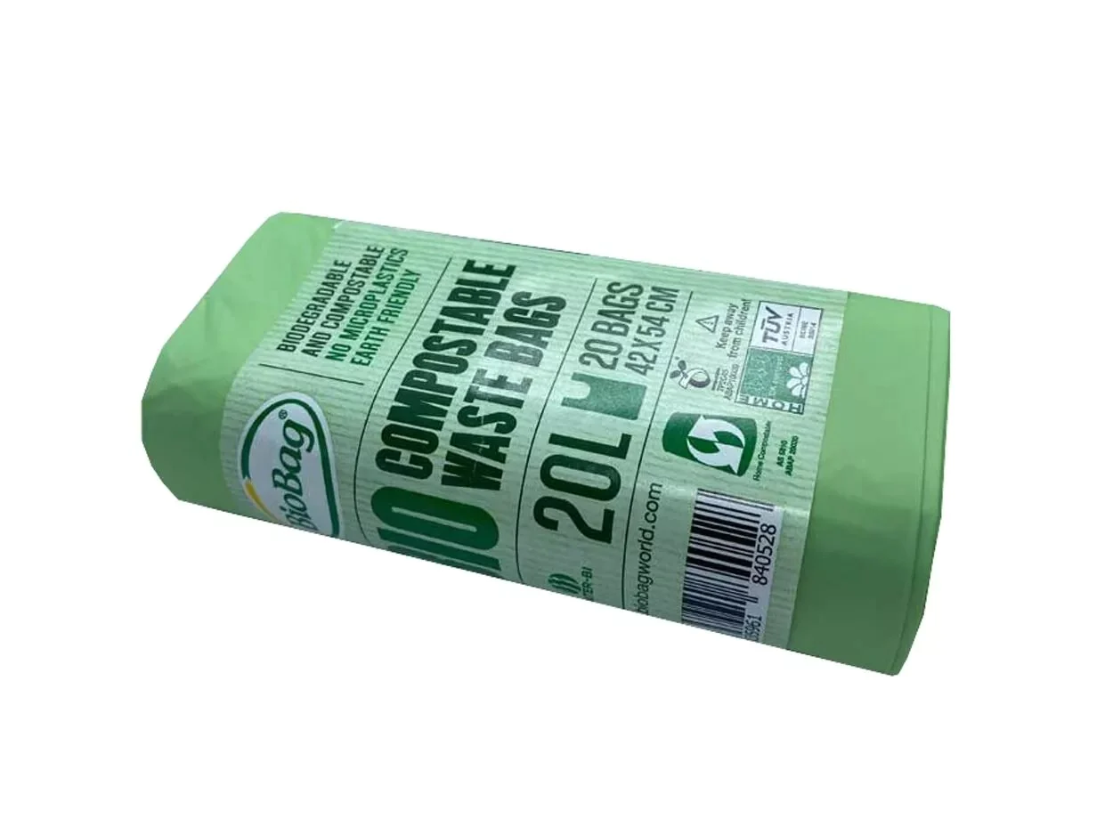 BioBag biokompostējami maisiņi ar rokturiem virtuves pārtikas konteineriem, 20l, 20gb.