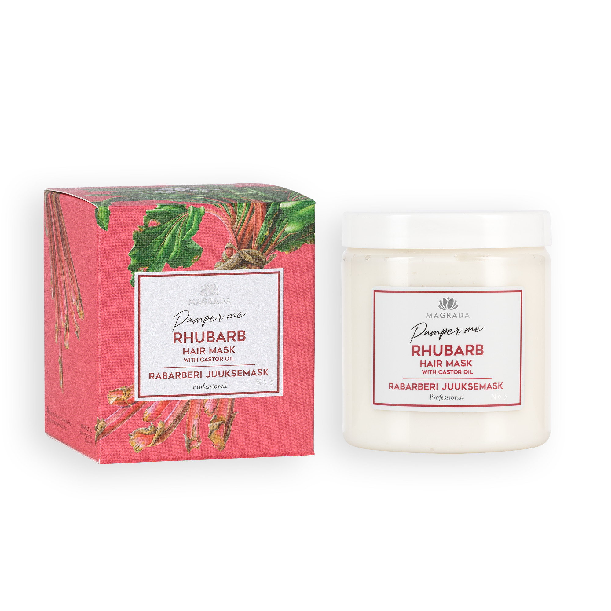 Magrada Rhubarb rabarberu matu maska ar rīcineļļu, 250ml