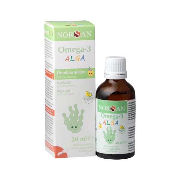 Norsan Omega 3 Kids Vegan jūras aļģu eļļa bērniem, 50ml
