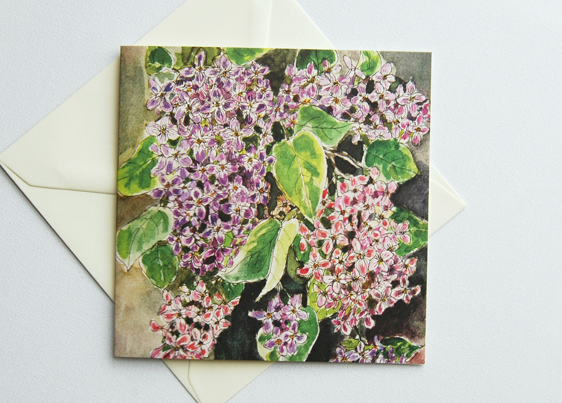 Mydesignpictures atverama kartīte 13*13 cm Purple and Pink Lilacs