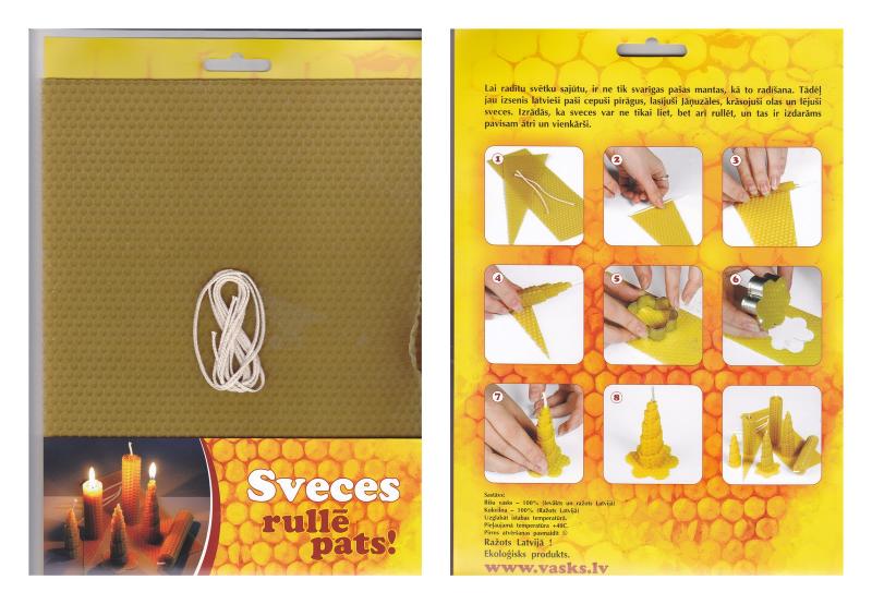 Emīlijas Bišu Vasks vaska sveču izgatavošanas lielais komplekts, 2 plāksnes, 200x260 mm