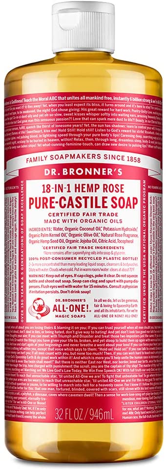 Dr. Bronner`s rožu šķidrās ziepes, 945ml