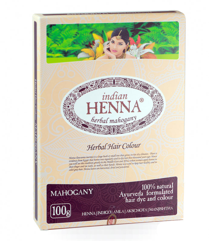 Indian Henna matu krāsa Mahogany (sarkankoks), 100g
