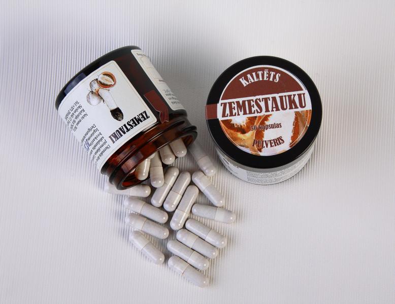 Sipro kaltēts zemestauku pulveris kapsulās, 50 kaps.