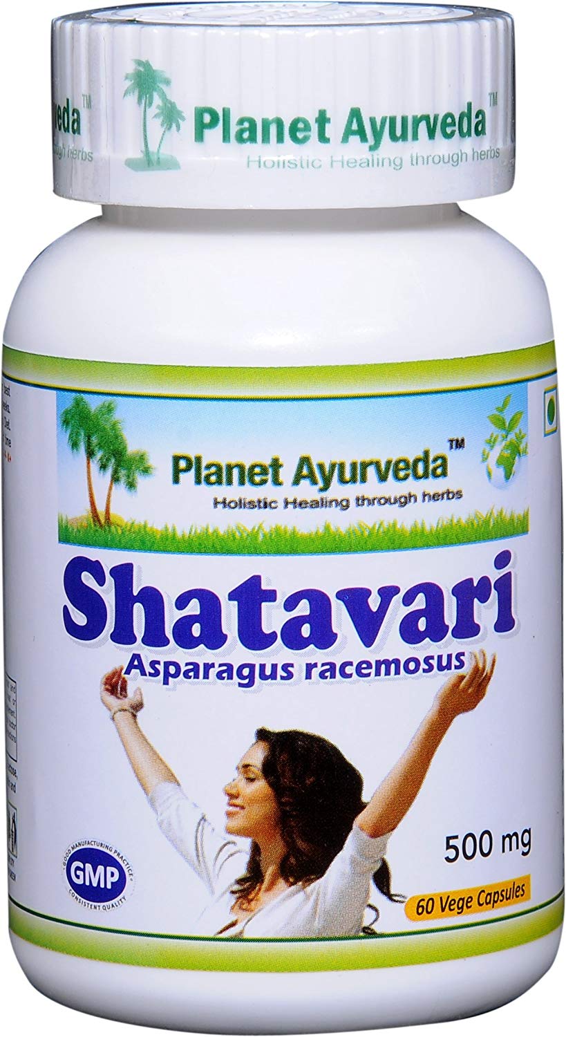 Planet Ayurveda uztura bagātinātājs Shatavari (šatavari, sparģelis), 60kaps.