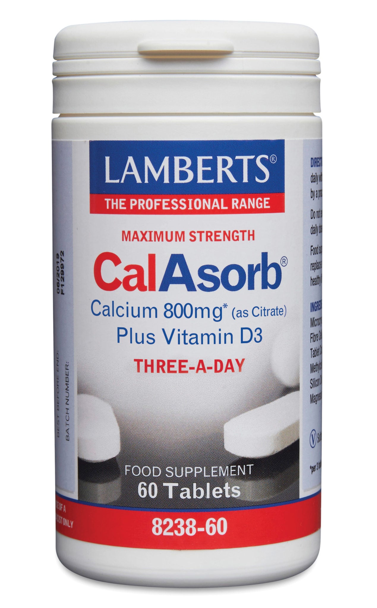 Lamberts uztura bagātinātājs Augstas devas kalcijs 800 mg ar D3 vitamīnu, 60 tabl.