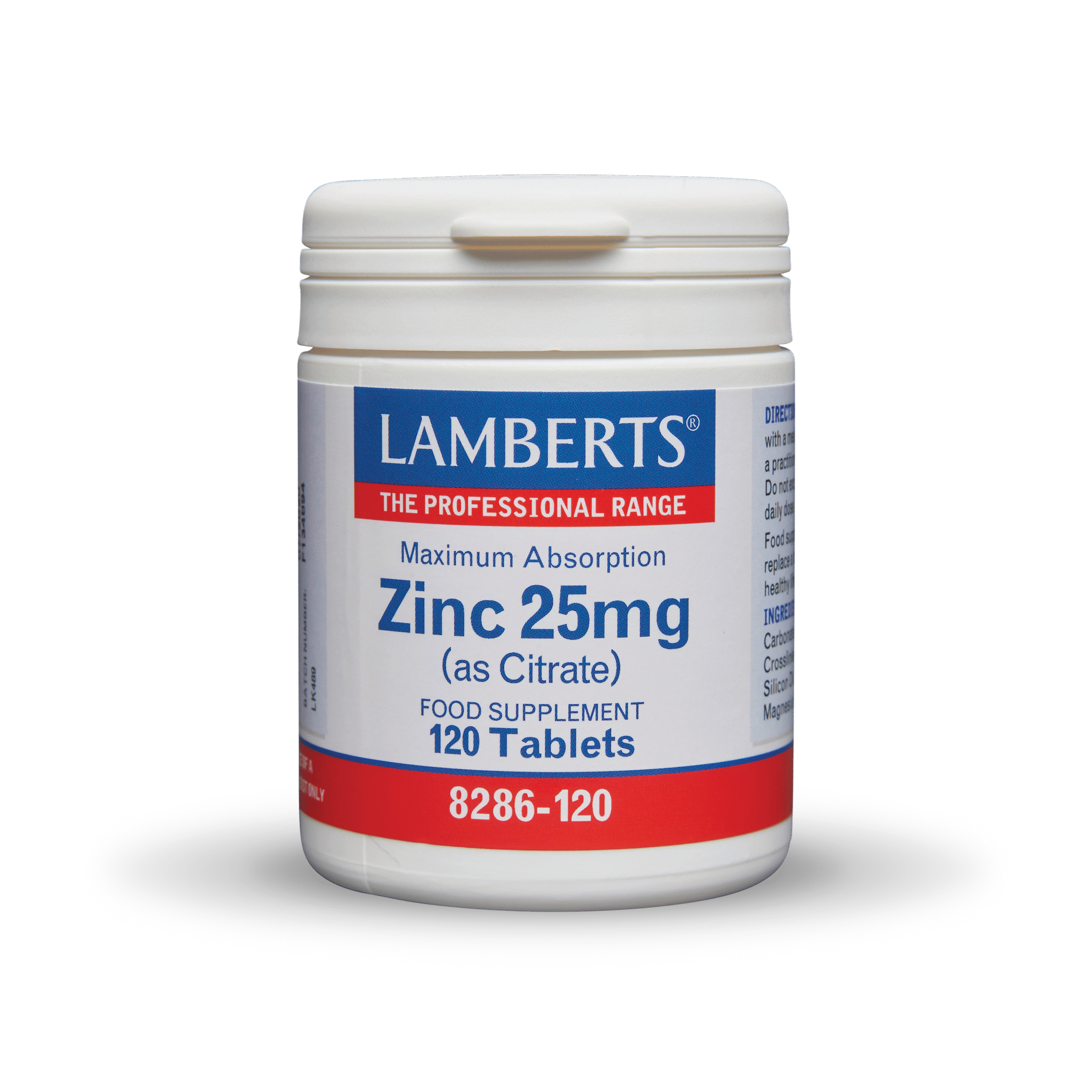 Lamberts uztura bagātinātājs Cinks (citrāts) 25mg, 120 tabl.