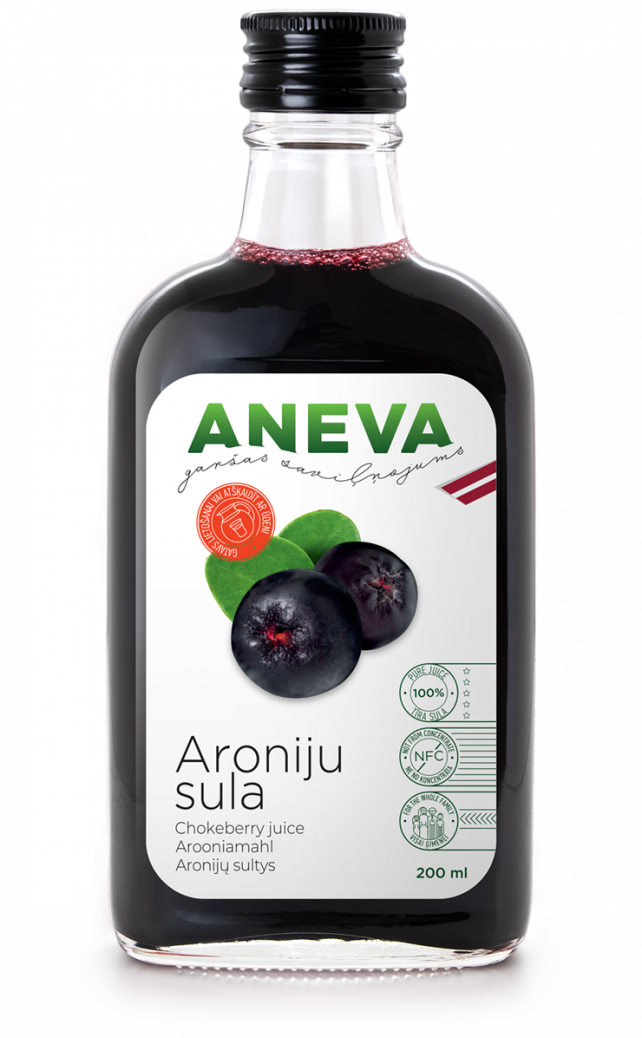Aneva 100% aroniju sula, 200ml