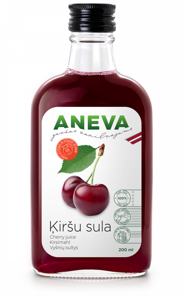 Aneva 100% ķiršu sula, 200ml