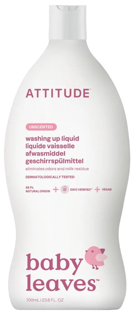 Attitude Eco Baby trauku mazgāšanas līdzeklis bez smaržas, 700ml