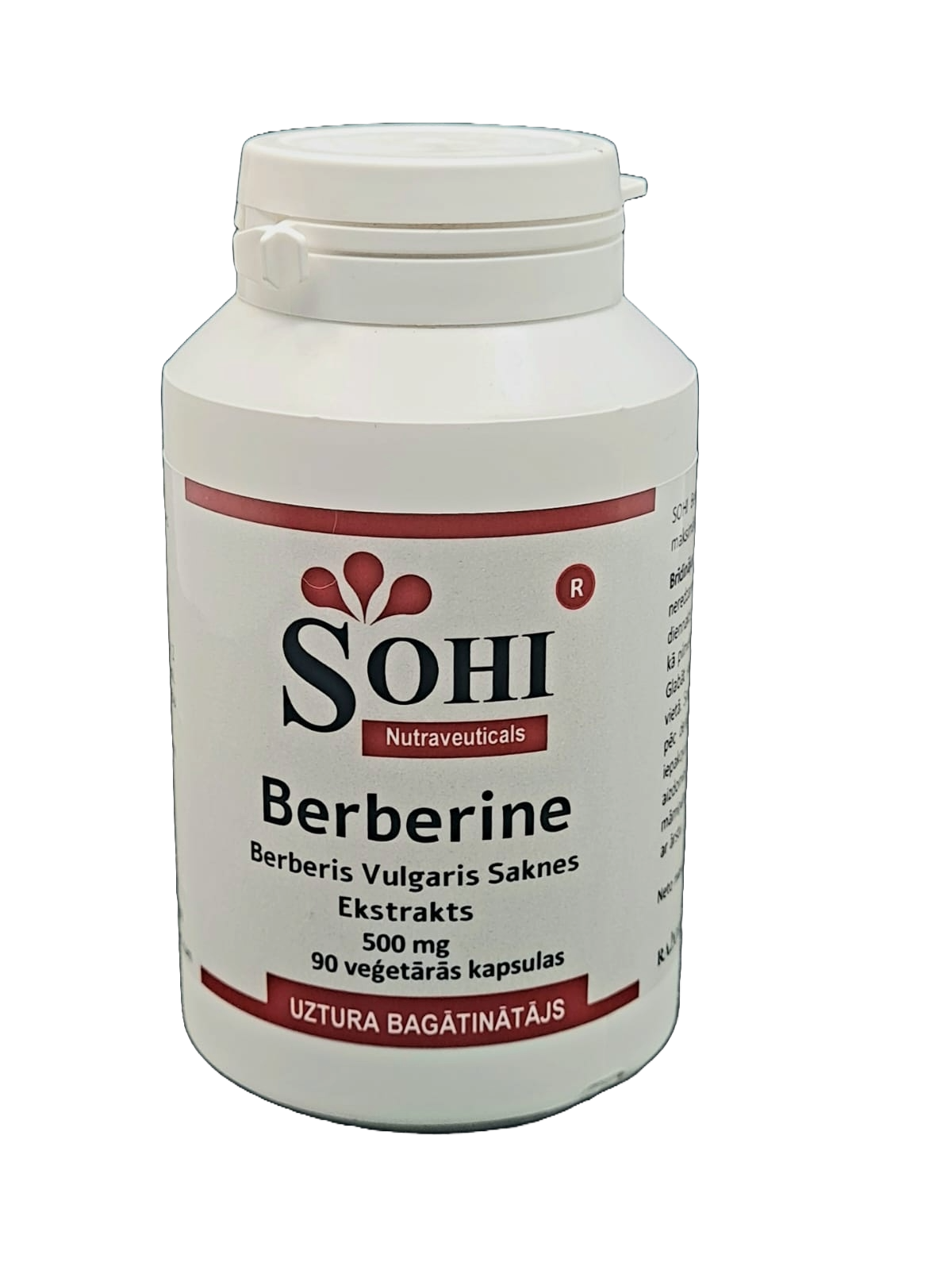 SOHI uztura bagātinātājs Berberine (berberīns) 500mg, 90 kaps.