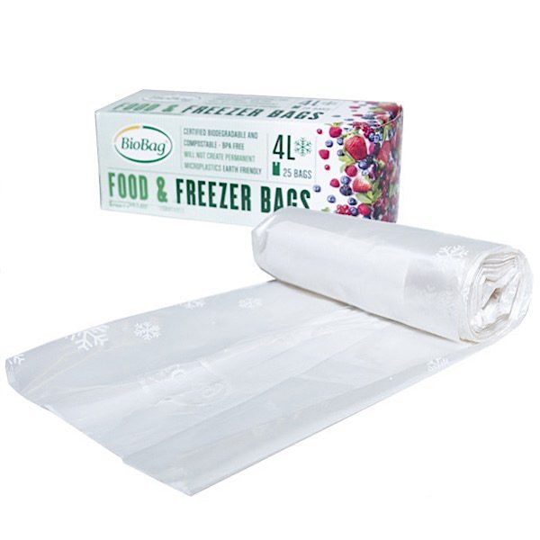 BioBag produktu uzglabāšanas un saldēšanas maisiņi, 4l, 25gb.