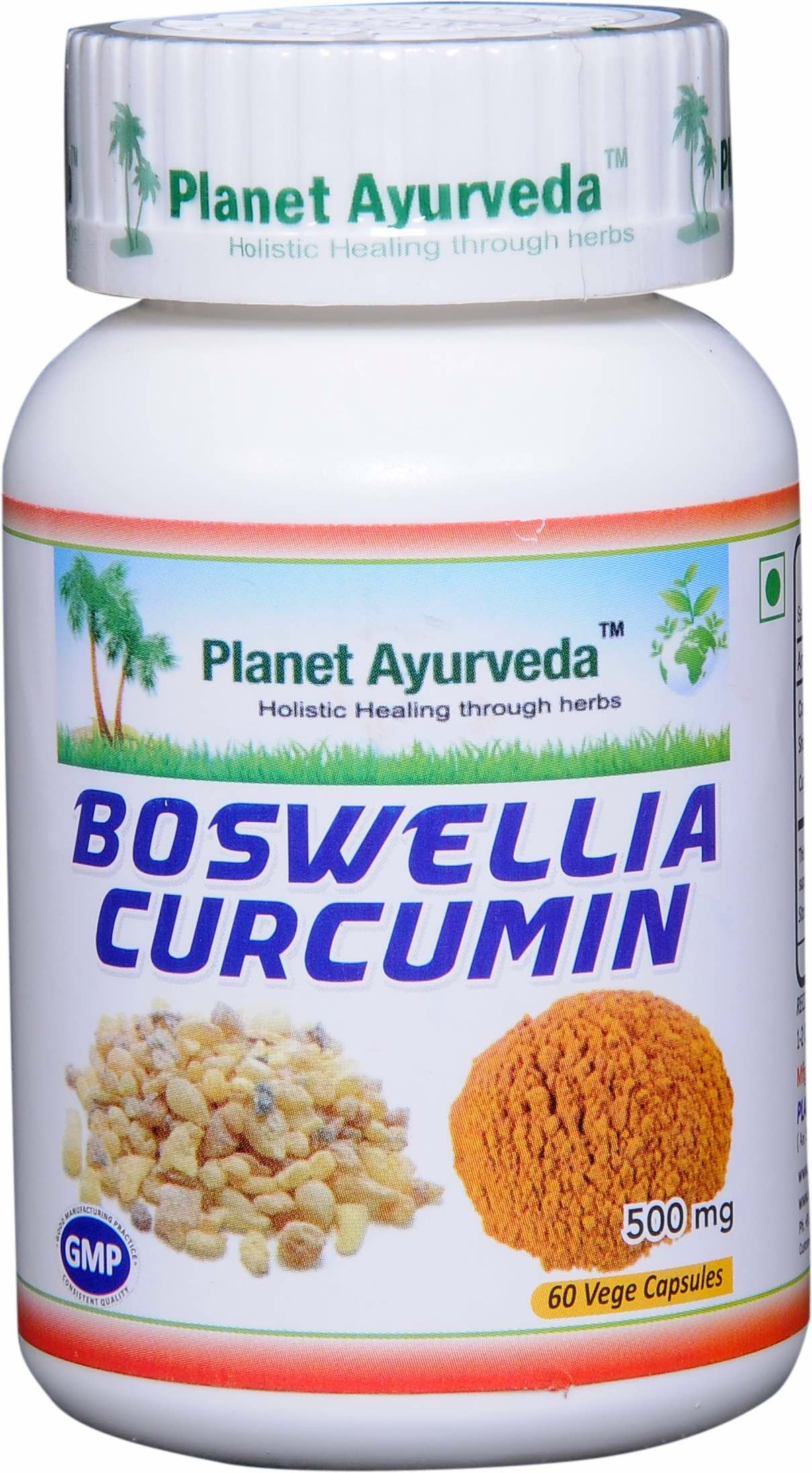 Planet Ayurveda uztura bagātinātājs Bosvēlija / Kurkuma (Boswellia / Curcumin), 60kaps.