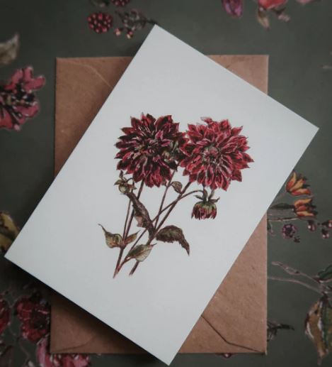 Mydesignpictures kartīte 10*7 cm Red dahlia