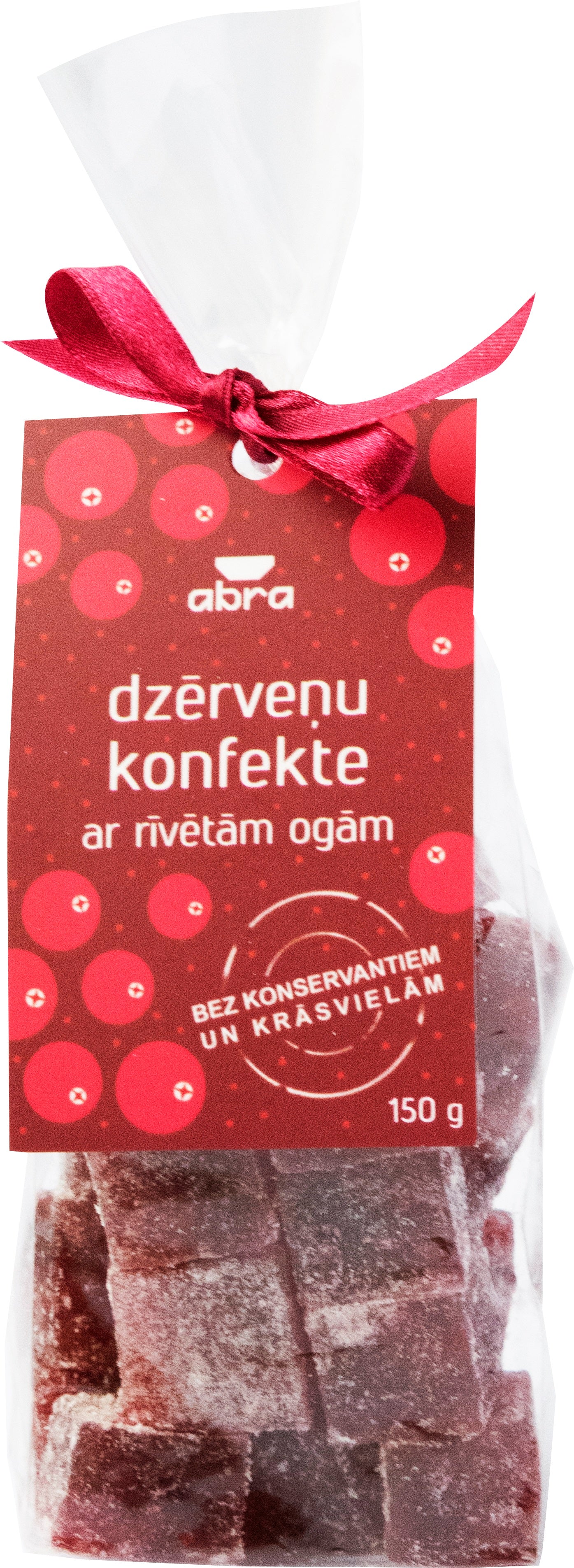 Abra dzērveņu konfekte ar rīvētām ogām, 150g