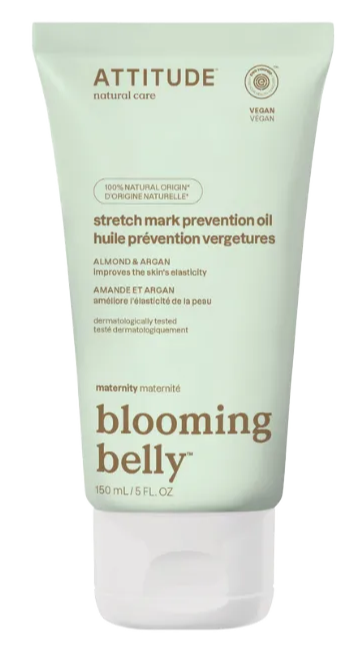Attitude Blooming Belly eļļa pret strijām ar mandeļu un argana eļļām grūtniecēm, 150ml