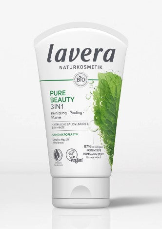 Lavera Pure Beauty attīrošs līdzeklis, skrubis un maska 3in1, 125ml