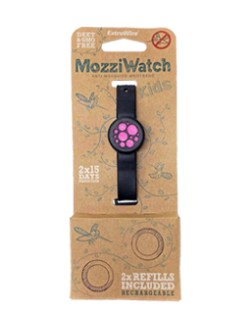 Extrawize MozziWatch pretodu aproce bērniem un visai ģimenei – dabīga aizsardzība pret odiem, ērcēm un knišļiem, Rozā