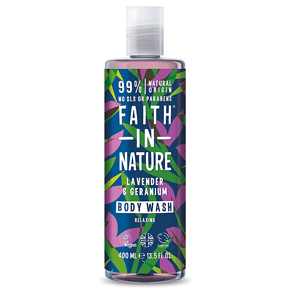 Faith in Nature lavandas un ģerānijas dušas želeja / vannas putas, 400ml