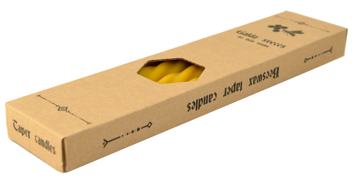 Emīlijas Bišu Vasks bišu vaska galda sveces, vītas formas, 3gb.