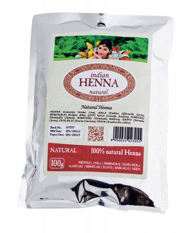 Indian Henna matu krāsa Natural (naturālais tonis), 100g