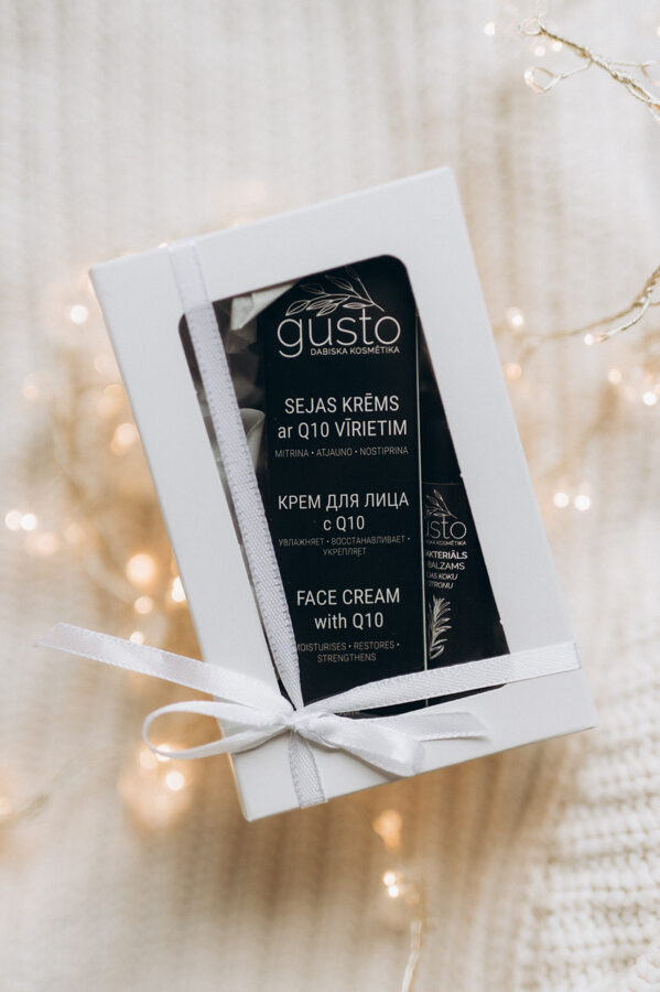 Gusto dāvanu komplets vīriešiem sejas krēms ar koenzīmu Q10 + lūpu balzāms, 30ml + 4,3g