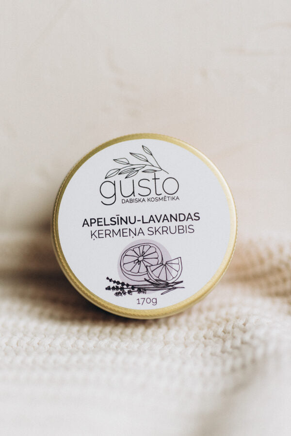 Gusto apelsīnu un lavandas ķermeņa skrubis, 170g