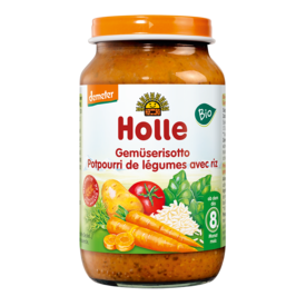 Holle BIO dažādu dārzeņu un rīsu biezenis no 8 mēn., 220g