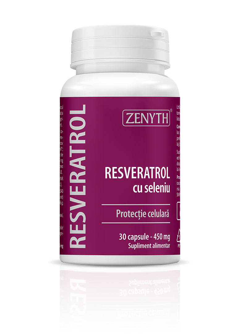 Zenyth uztura bagātinātājs Resveratrols ar selēnu 450 mg, 30 kaps.