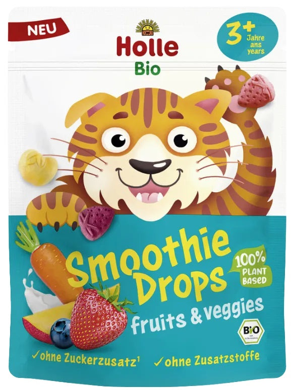 Holle BIO Smoothie Drops liofilizēti augļu un dārzeņu biezeņa pilieni, 15g